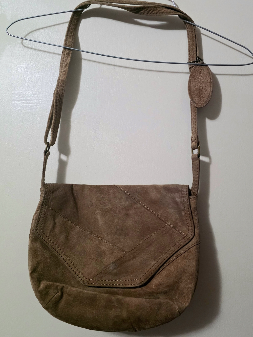 Women's Suede Crossbody Bag in Brown